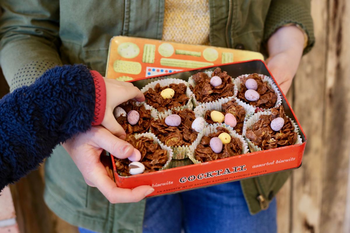 Homemade chocolate nests