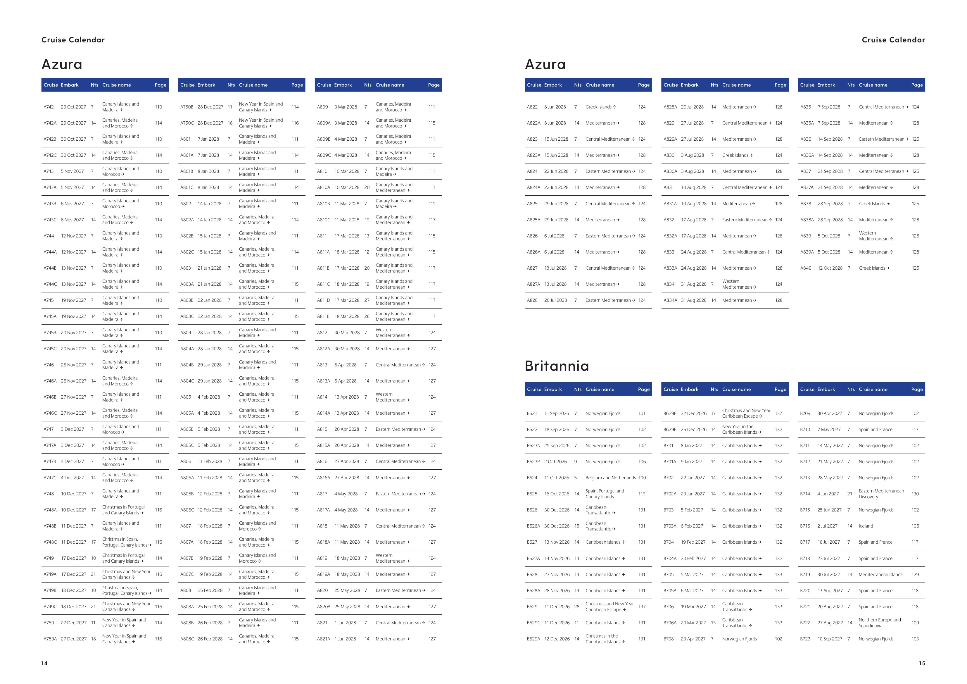 Cruise Calendar spread 3